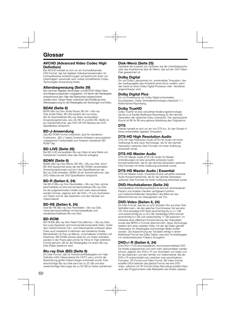 Glossar | Pioneer BDP-120 User Manual | Page 51 / 427