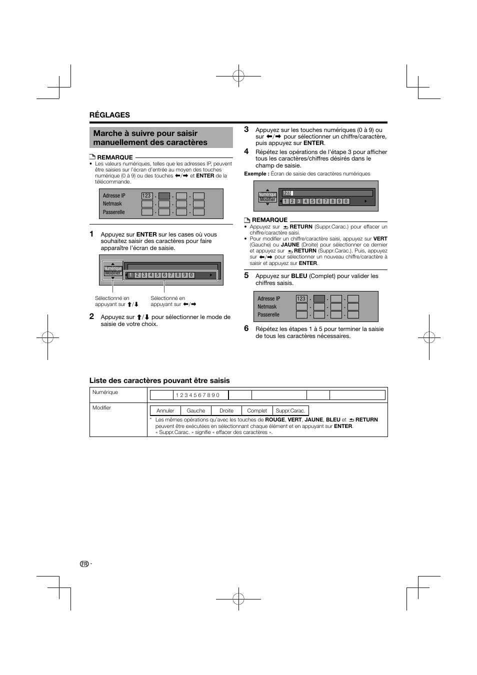 Marche à suivre pour saisir manuellement des, Caractères | Pioneer BDP-120 User Manual | Page 95 / 427