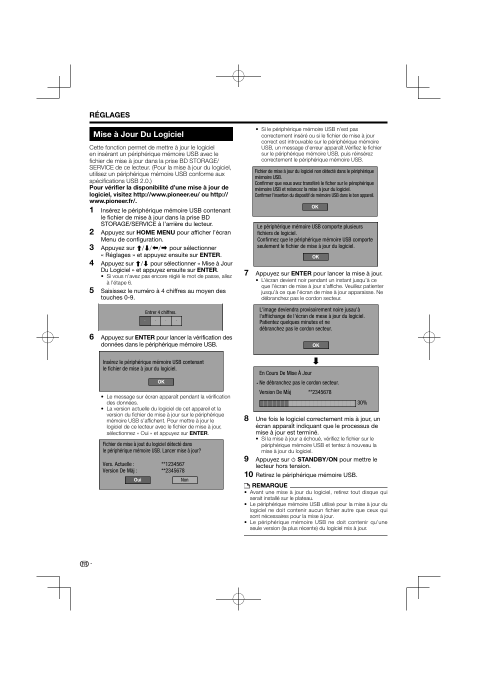 Mise à jour du logiciel | Pioneer BDP-120 User Manual | Page 97 / 427