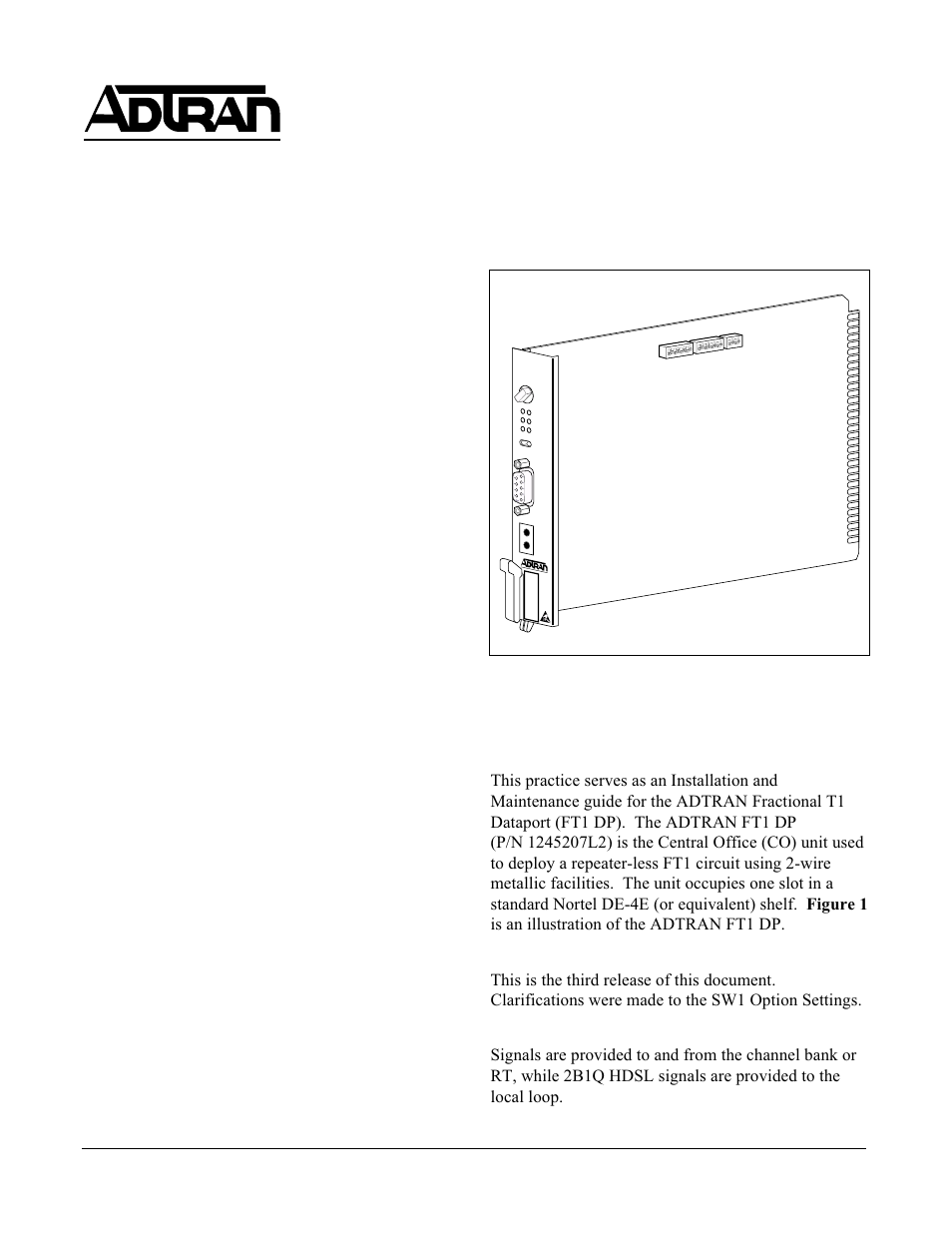 ADTRAN DE-4E User Manual | 19 pages