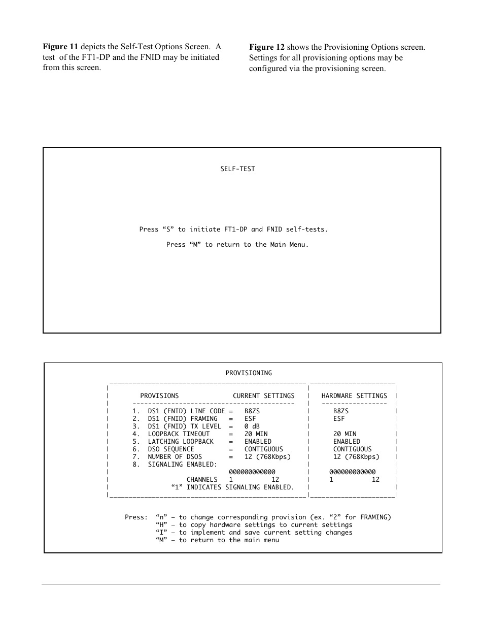 Figure 11. self-test options screen | ADTRAN DE-4E User Manual | Page 11 / 19