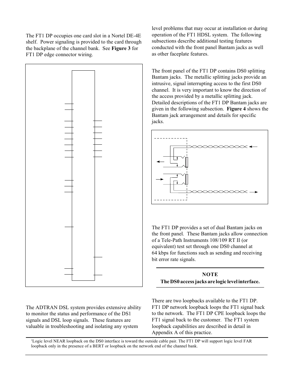 Figure 3. ft1 dp edge connector wiring | ADTRAN DE-4E User Manual | Page 6 / 19