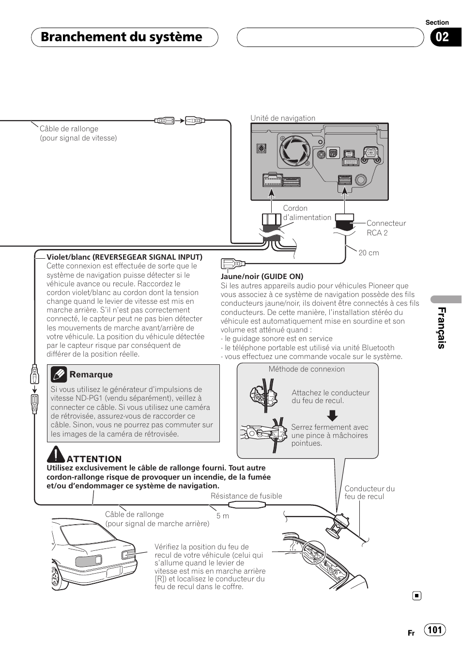 Branchement du système, Français | Pioneer AVIC-HD3-II User Manual | Page 101 / 177