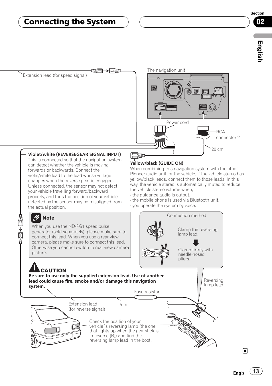 Connecting the system, English | Pioneer AVIC-HD3-II User Manual | Page 13 / 177