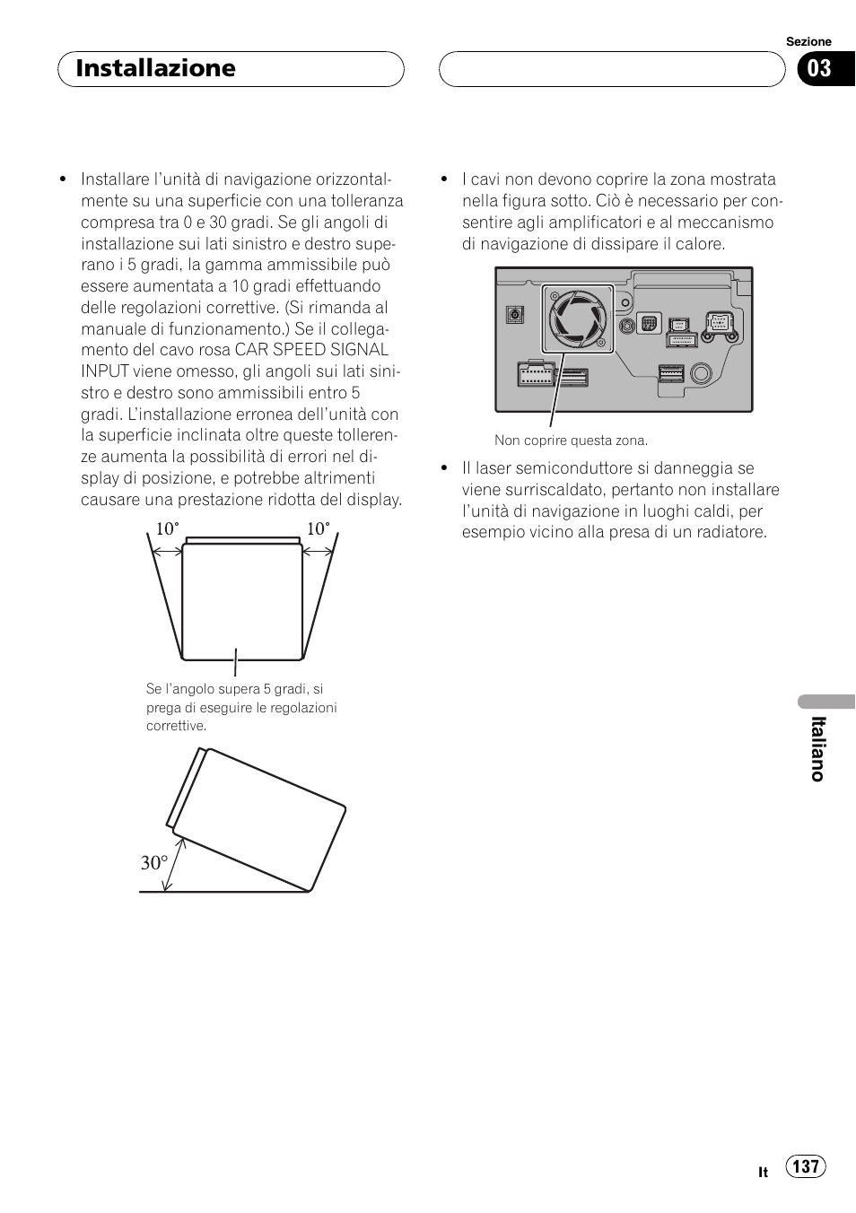 Installazione | Pioneer AVIC-HD3-II User Manual | Page 137 / 177