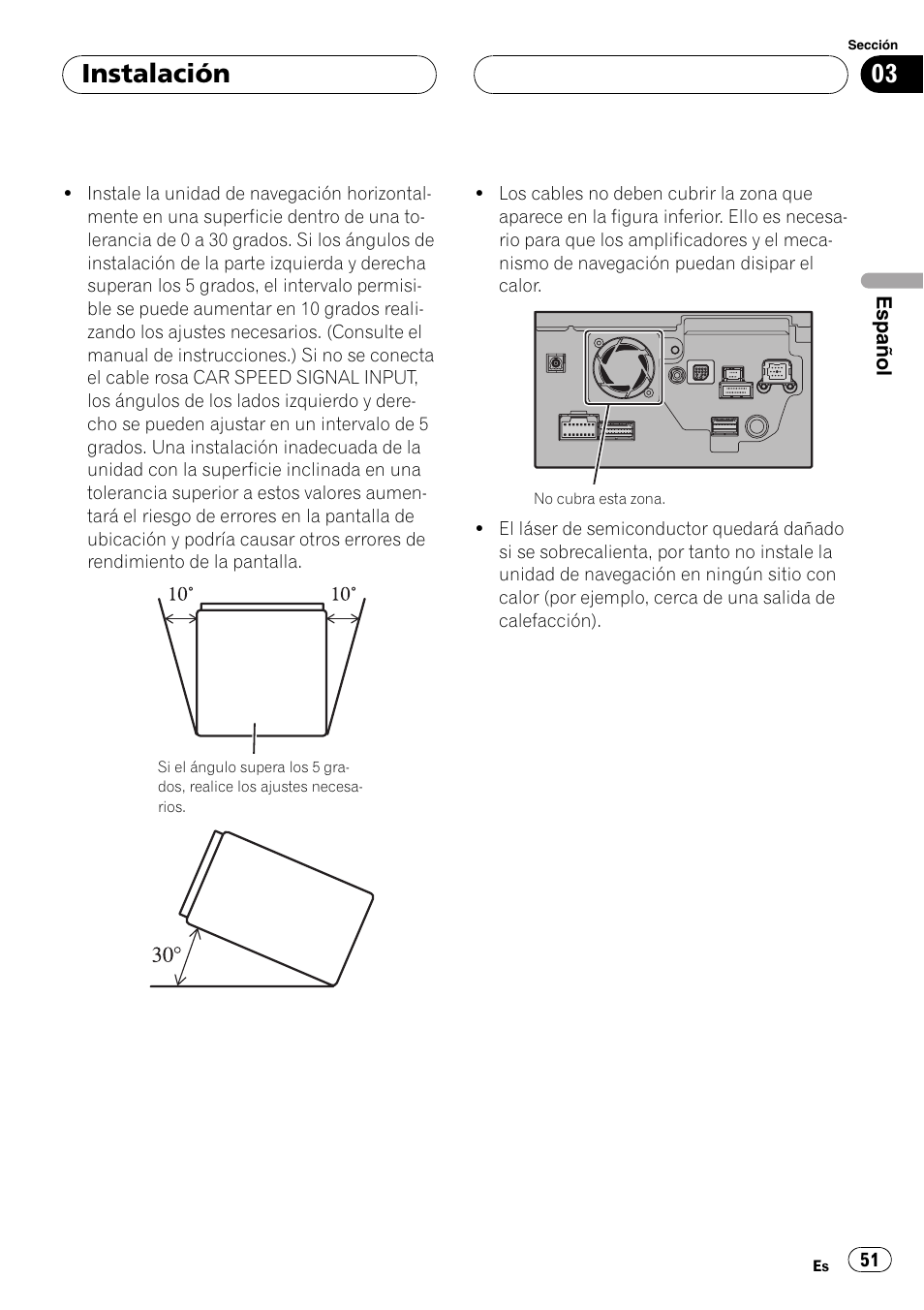 Instalación | Pioneer AVIC-HD3-II User Manual | Page 51 / 177