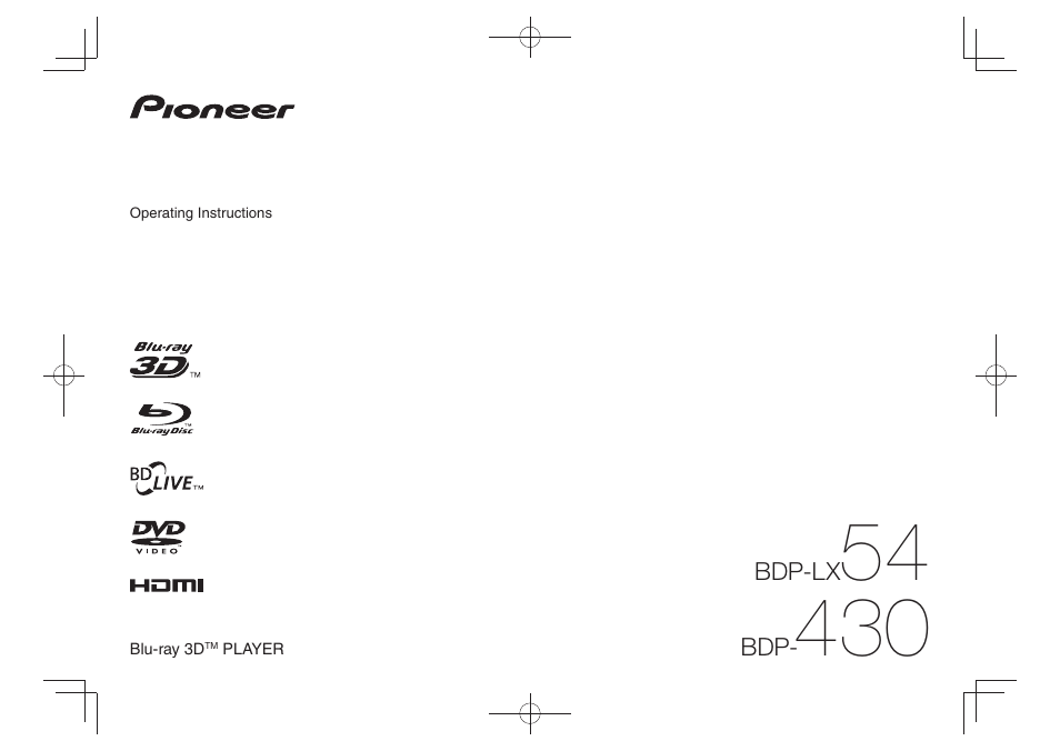 Pioneer BDP-430 User Manual | 32 pages