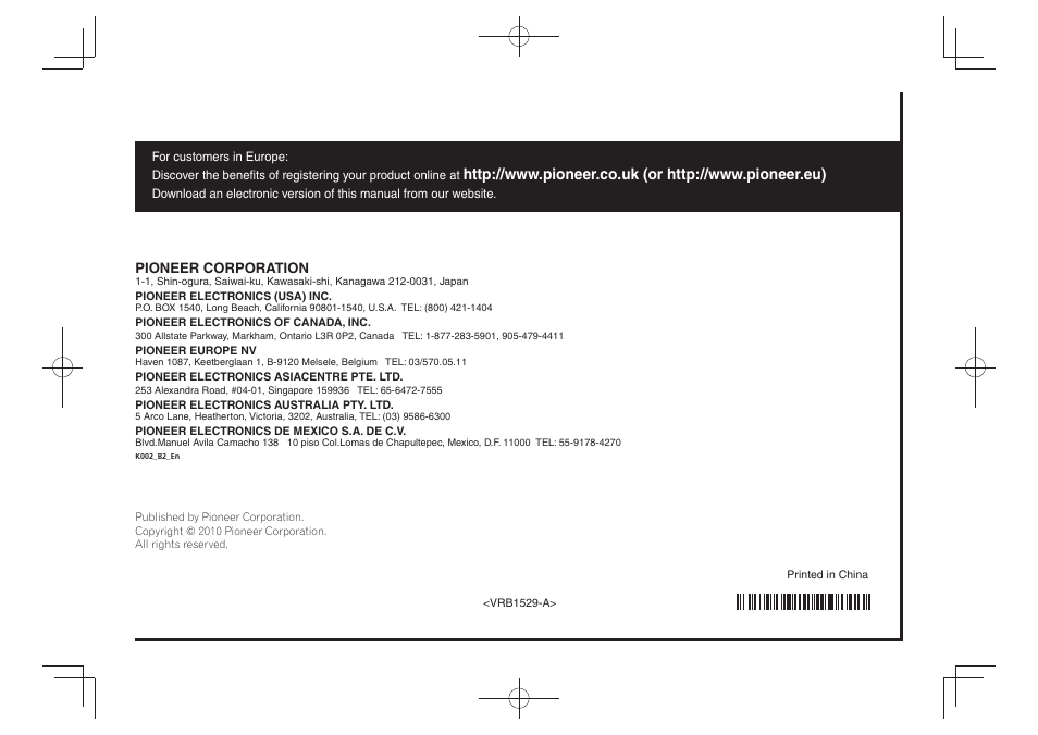 Pioneer BDP-430 User Manual | Page 32 / 32