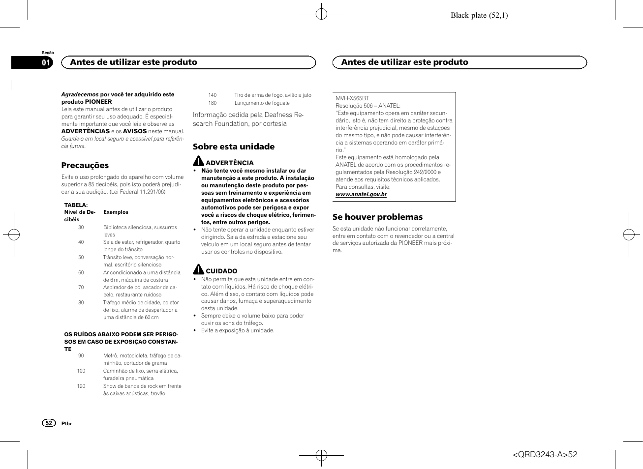 Manual do proprietário, Digital media receiver | Pioneer MVH-X565BT User Manual | Page 52 / 140