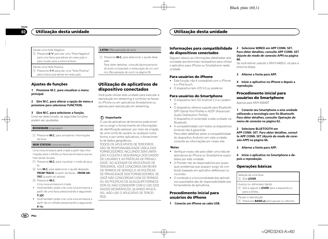 Utilização desta unidade | Pioneer MVH-X565BT User Manual | Page 60 / 140
