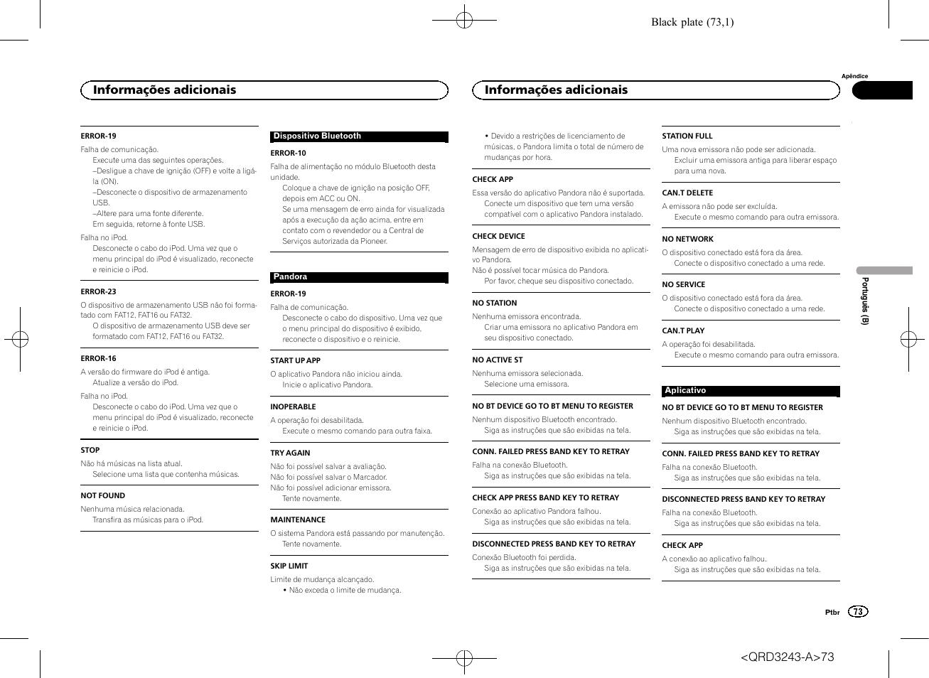 Informações adicionais | Pioneer MVH-X565BT User Manual | Page 73 / 140