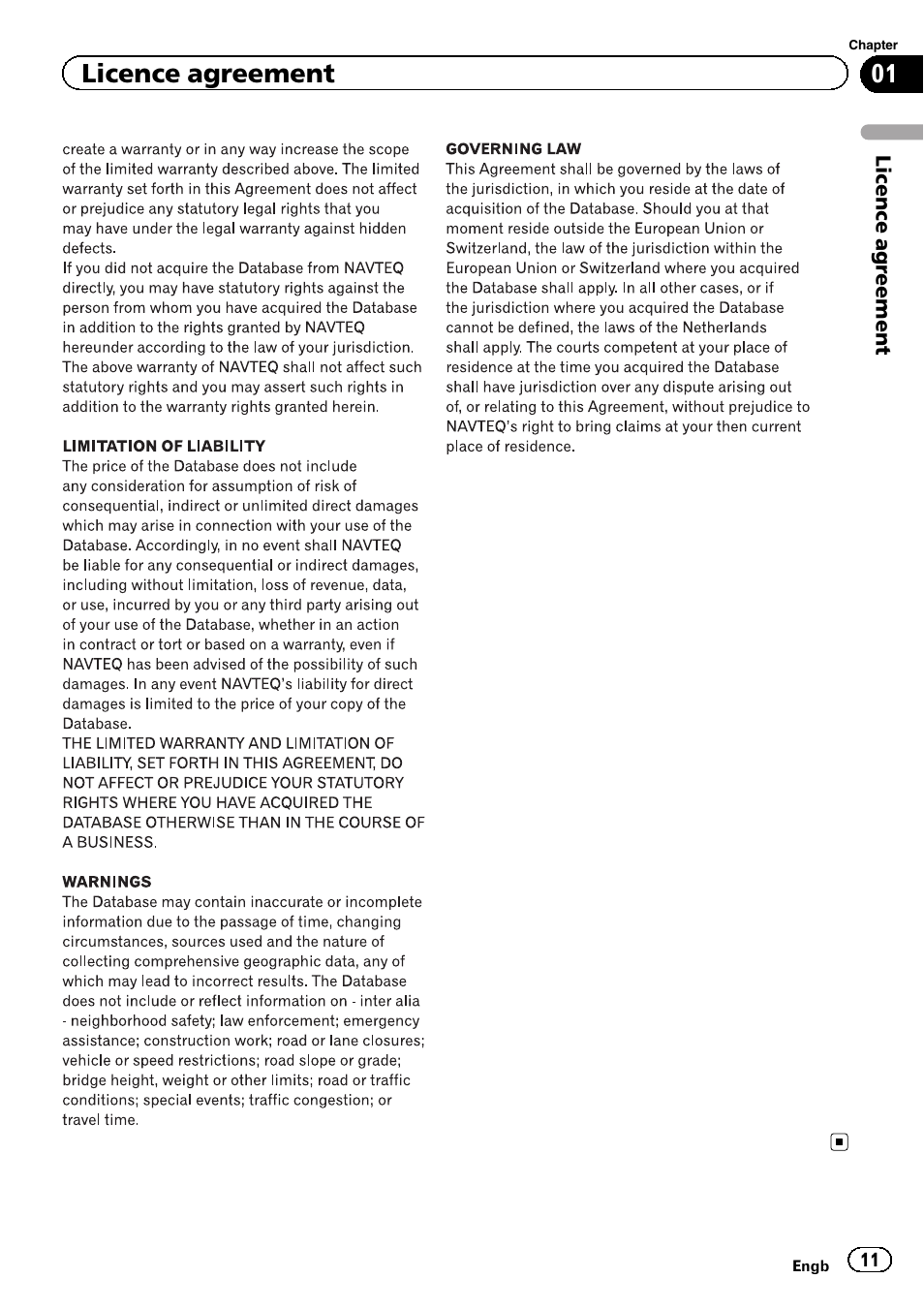 Licence agreement | Pioneer AVIC-F930BT User Manual | Page 11 / 28