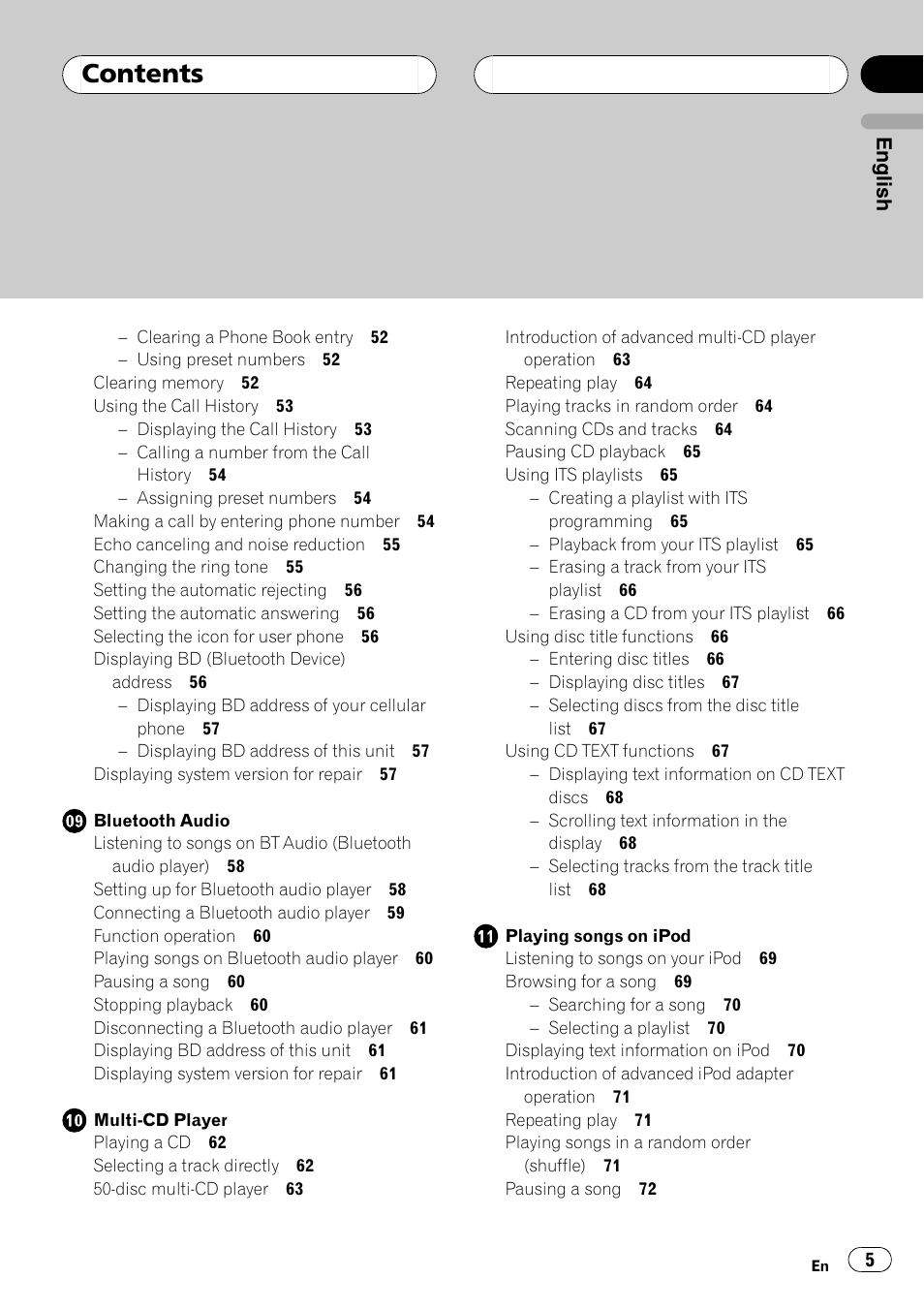 Pioneer DEH-P9800BT User Manual | Page 5 / 233