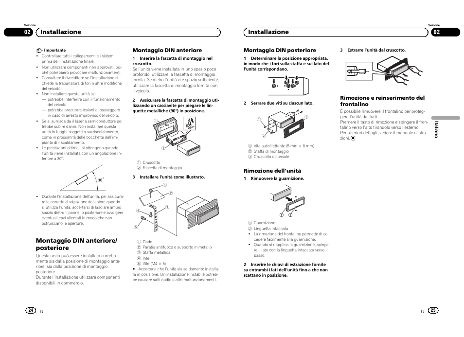 Montaggio din anteriore/ posteriore, 02 installazione | Pioneer DVH-330UB User Manual | Page 13 / 32