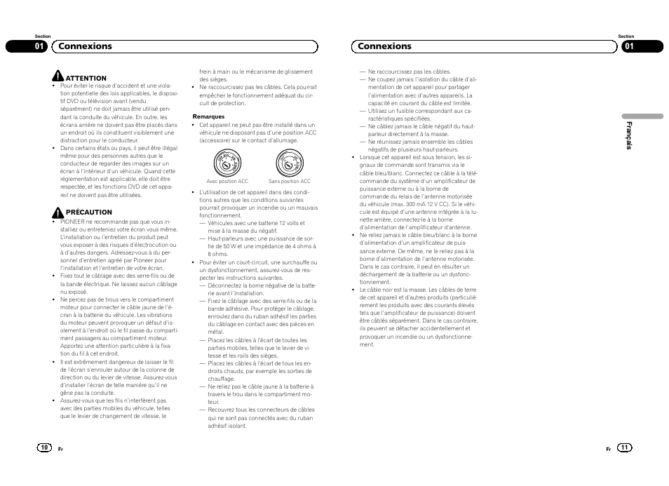 Rançais, 01 connexions | Pioneer DVH-330UB User Manual | Page 6 / 32