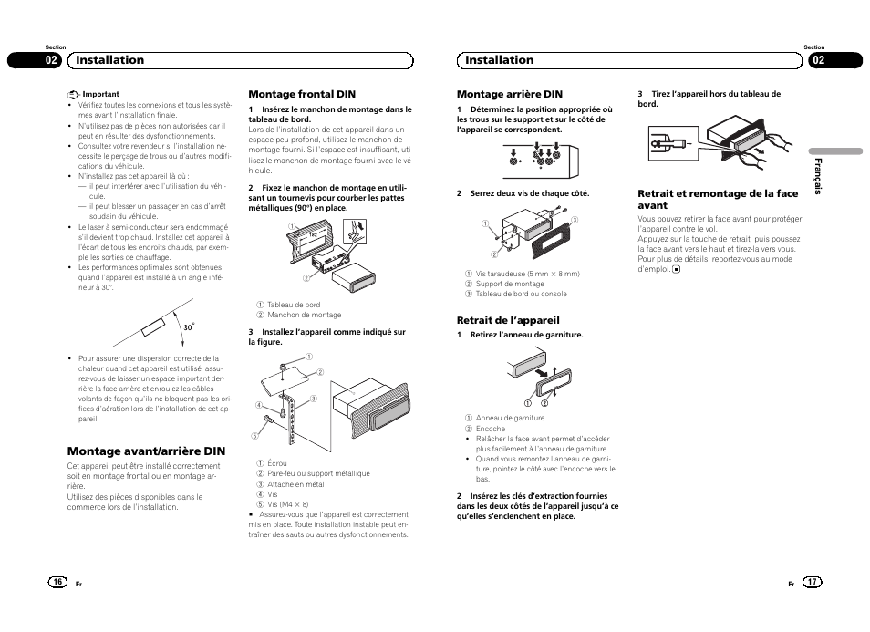 Montage avant/arrière din, 02 installation | Pioneer DVH-330UB User Manual | Page 9 / 32
