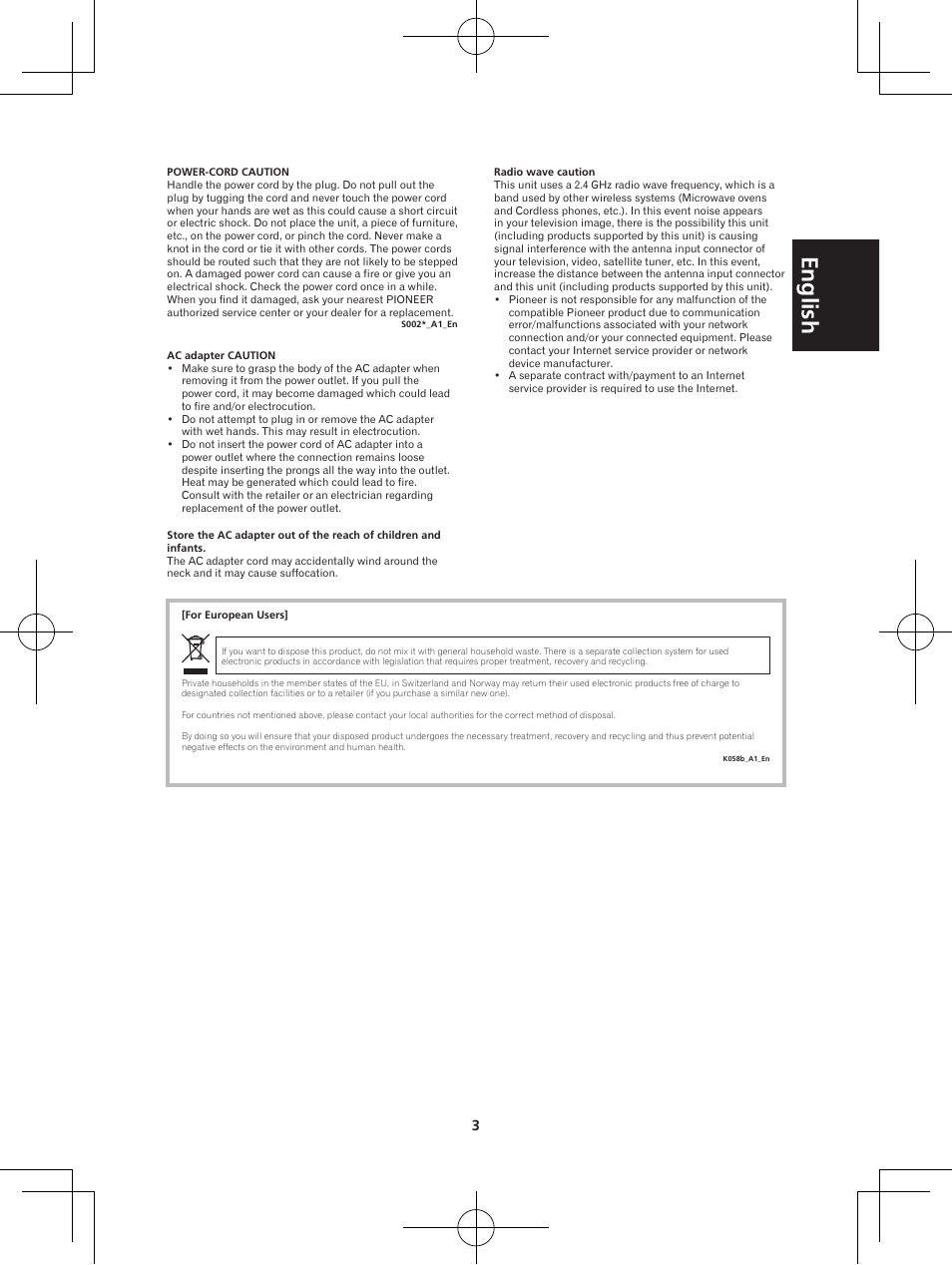 English | Pioneer XW-BTS1-W User Manual | Page 3 / 60