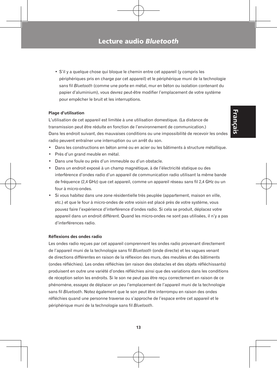Français lecture audio bluetooth | Pioneer XW-BTS1-W User Manual | Page 33 / 60