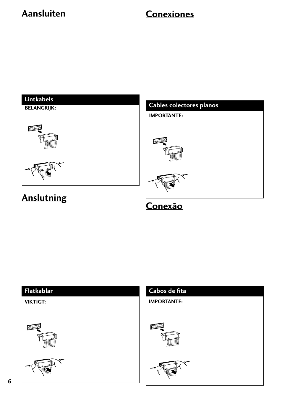 Aansluiten, Conexiones, Anslutning | Conexão | Pioneer CT-L77 User Manual | Page 6 / 8