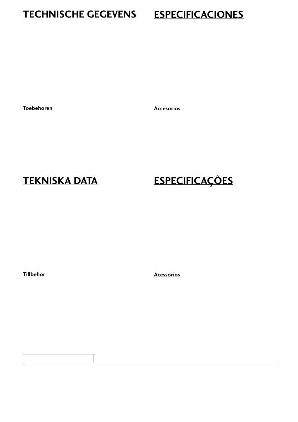 Technische gegevens, Especificaciones, Tekniska data | Especificações | Pioneer CT-L77 User Manual | Page 8 / 8