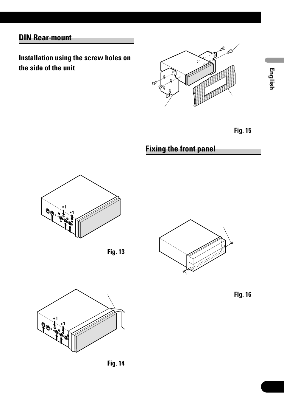 Din rear-mount, Fixing the front panel | Pioneer AVH-P6500DVD User Manual | Page 13 / 76