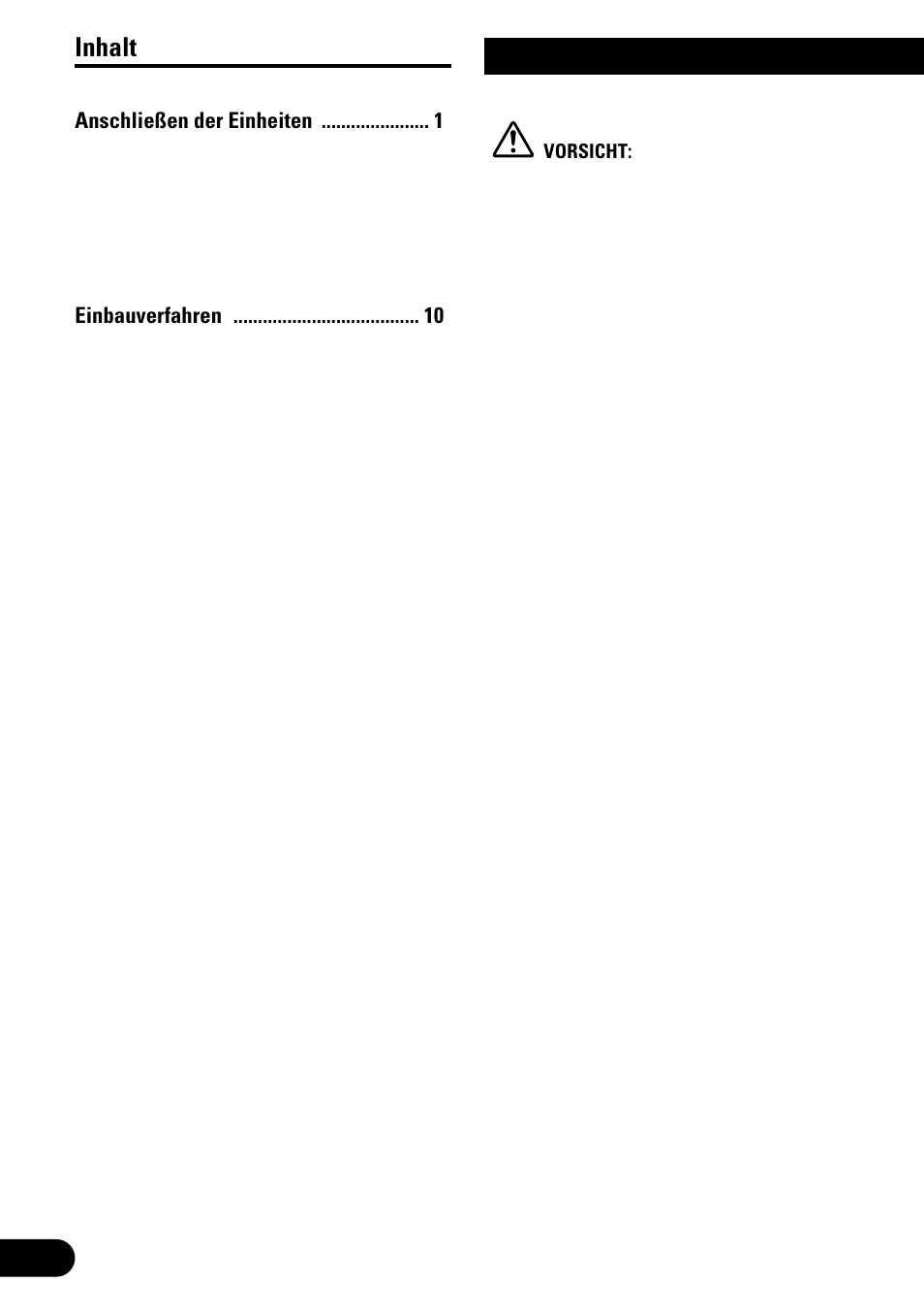 Anschließen der einheiten, Inhalt | Pioneer AVH-P6500DVD User Manual | Page 26 / 76