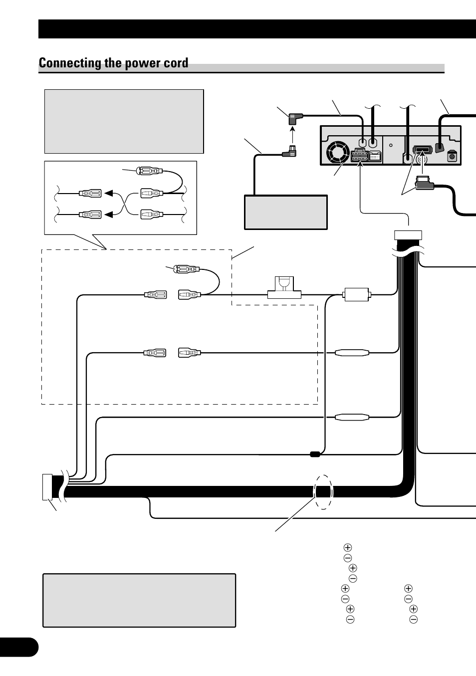 Connecting the units, Connecting the power cord | Pioneer AVH-P6500DVD User Manual | Page 4 / 76