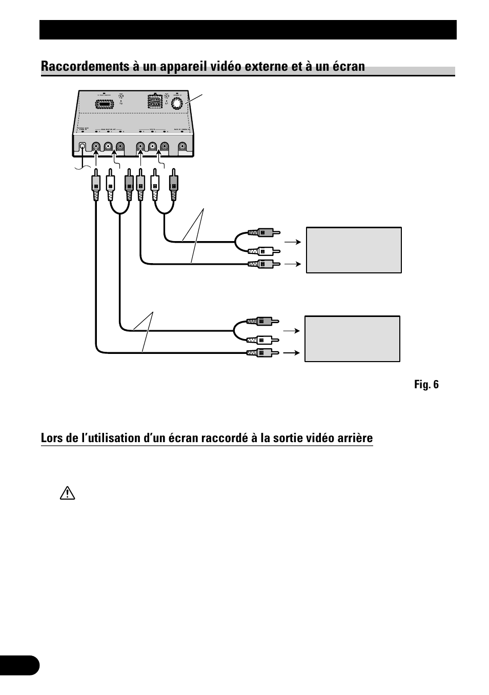 Raccordements des appareils | Pioneer AVH-P6500DVD User Manual | Page 46 / 76