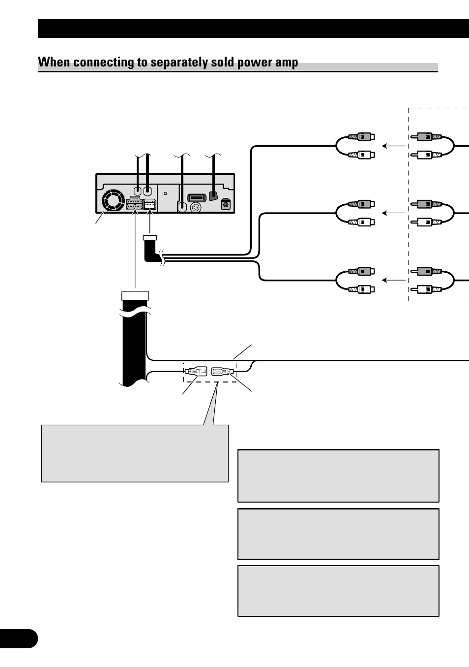 Connecting the units, When connecting to separately sold power amp | Pioneer AVH-P6500DVD User Manual | Page 6 / 76