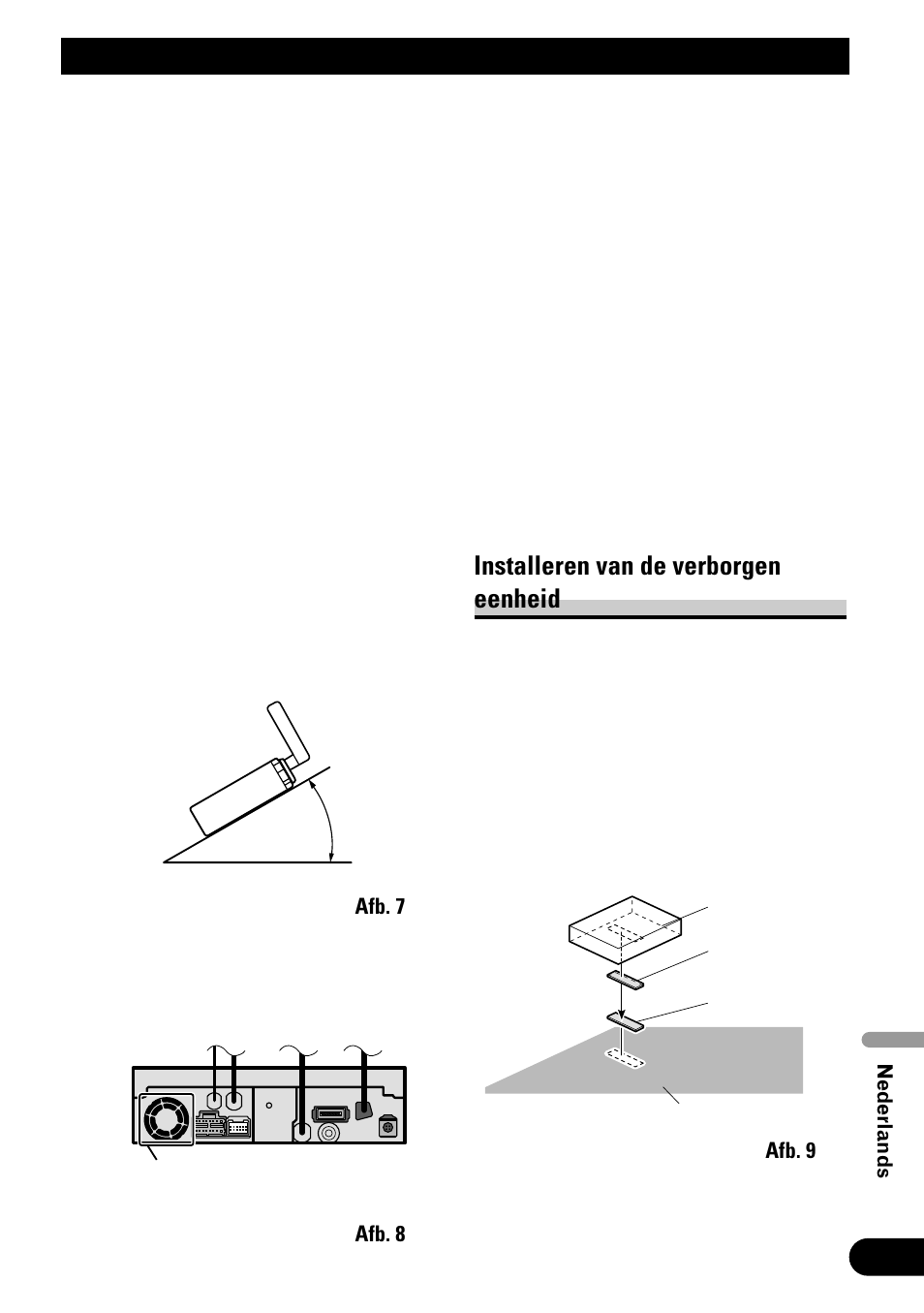 Installeren, Installeren van de verborgen eenheid | Pioneer AVH-P6500DVD User Manual | Page 71 / 76
