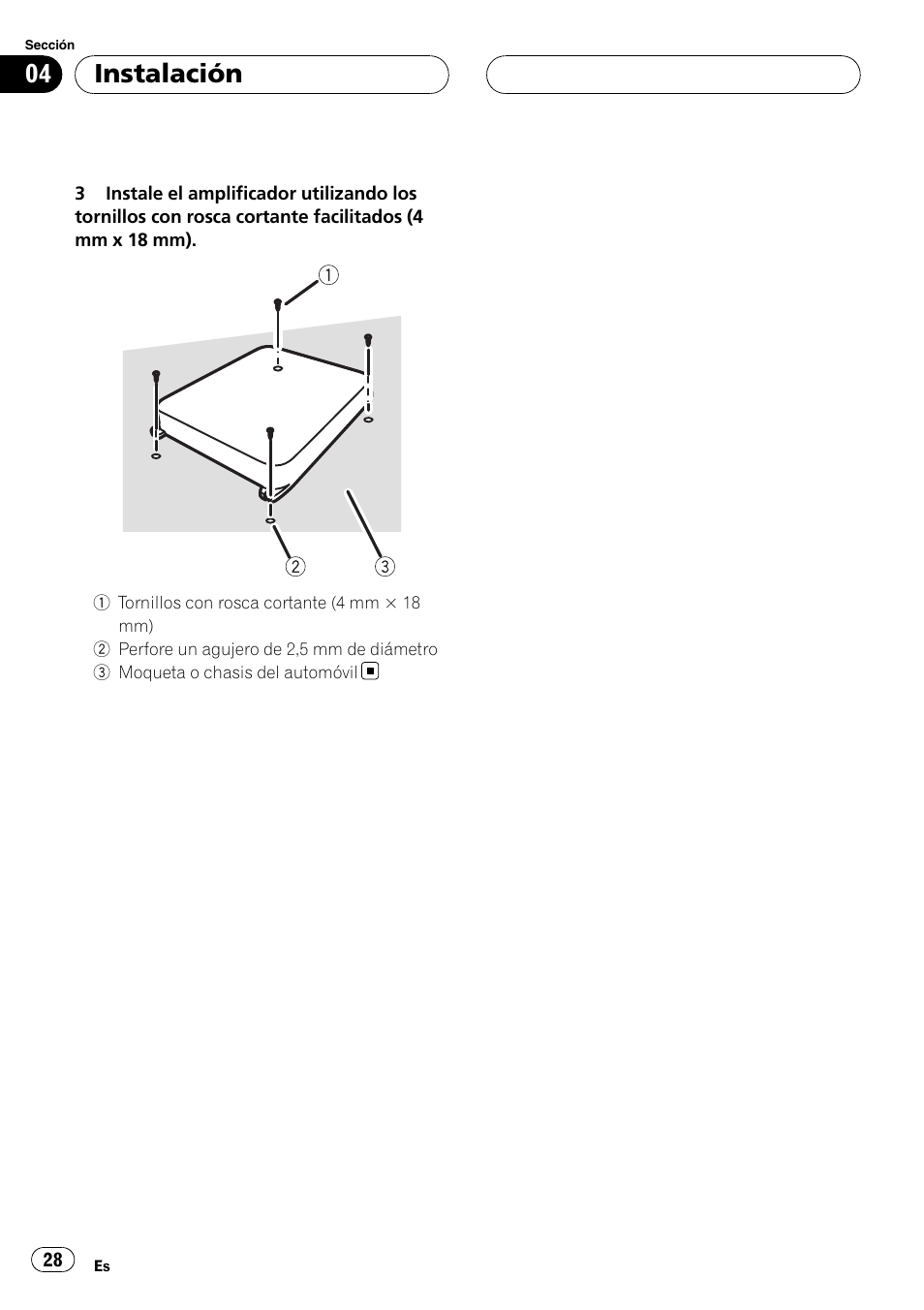 Instalación | Pioneer GM-6400F User Manual | Page 28 / 104