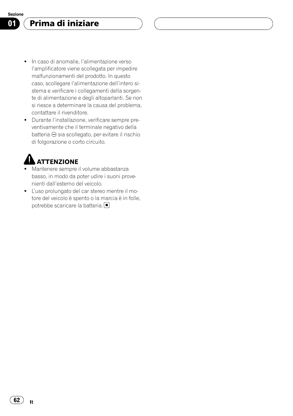 Prima di iniziare | Pioneer GM-6400F User Manual | Page 62 / 104