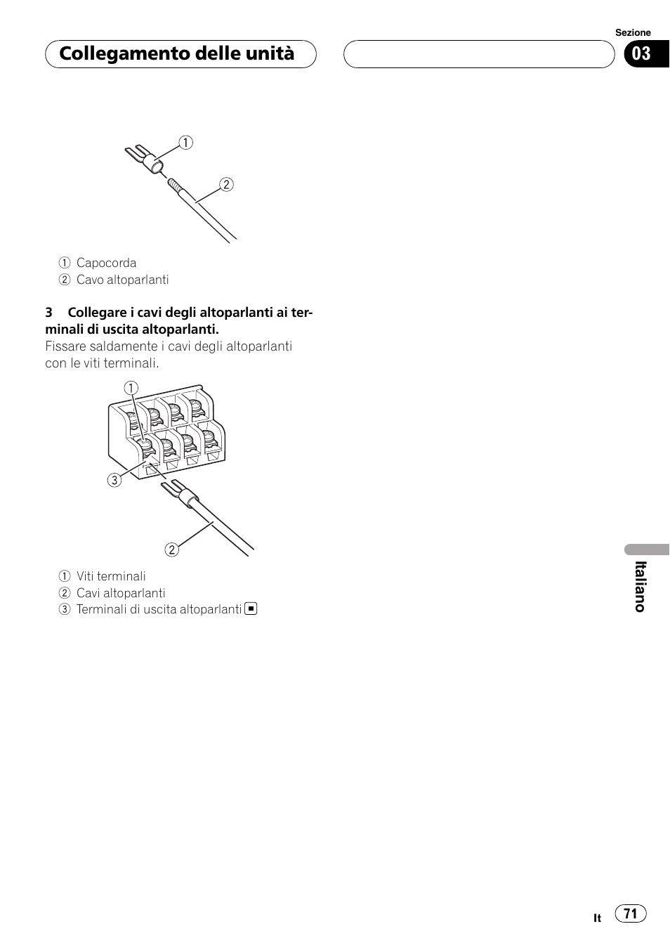 Collegamento delle unità | Pioneer GM-6400F User Manual | Page 71 / 104