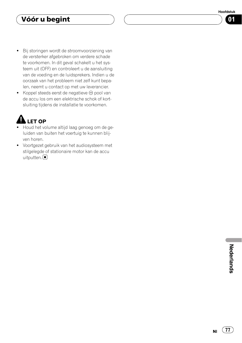 Vóór u begint | Pioneer GM-6400F User Manual | Page 77 / 104