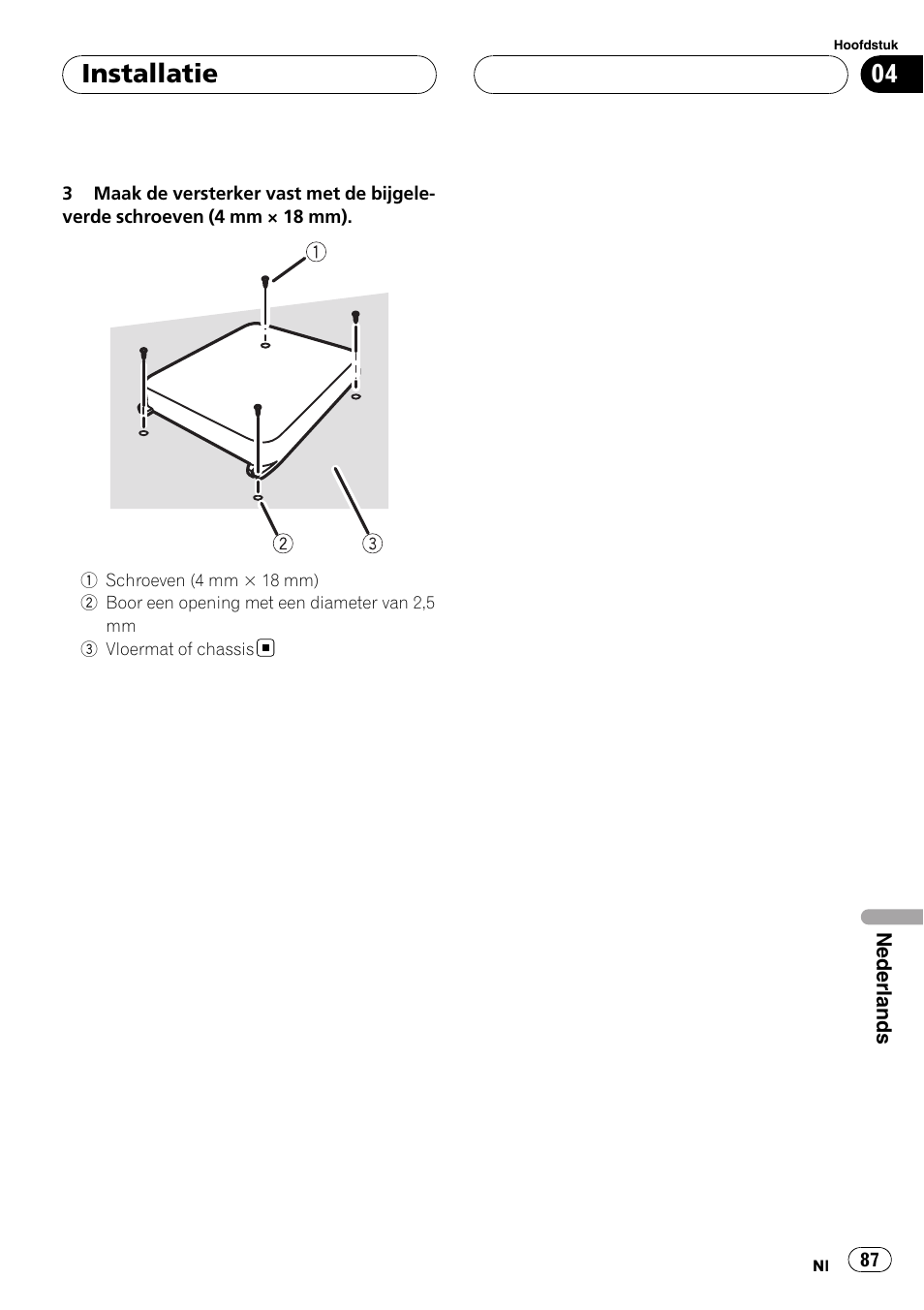 Installatie | Pioneer GM-6400F User Manual | Page 87 / 104
