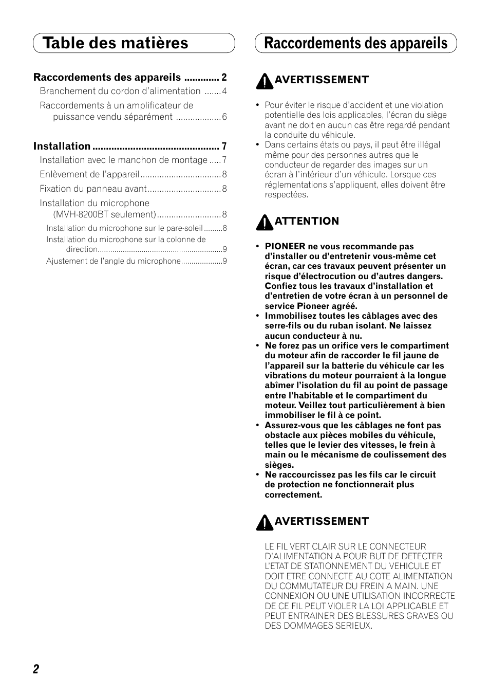 Pioneer MVH-8200BT User Manual | Page 10 / 64