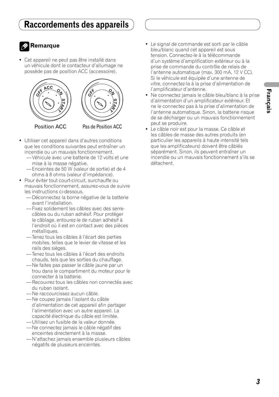 Raccordements des appareils | Pioneer MVH-8200BT User Manual | Page 11 / 64