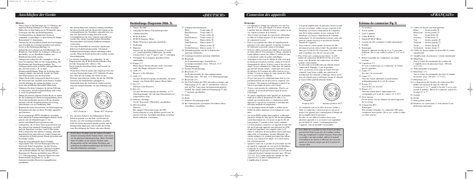 Anschließen der geräte, Deutsch, Français> connexion des appareils | Verbindungs-diagramm (abb. 5), Schéma de connexion (fig. 5) | Pioneer KEH-P2033R User Manual | Page 5 / 6