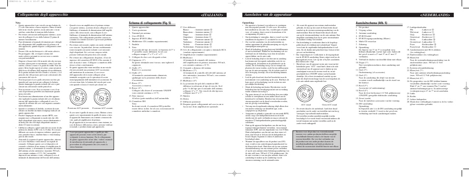 Collegamento degli apparecchio, Italiano, Nederlands> aansluiten van de apparatuur | Schema di collegamento (fig. 5), Aansluitschema (afb. 5) | Pioneer KEH-P2033R User Manual | Page 6 / 6