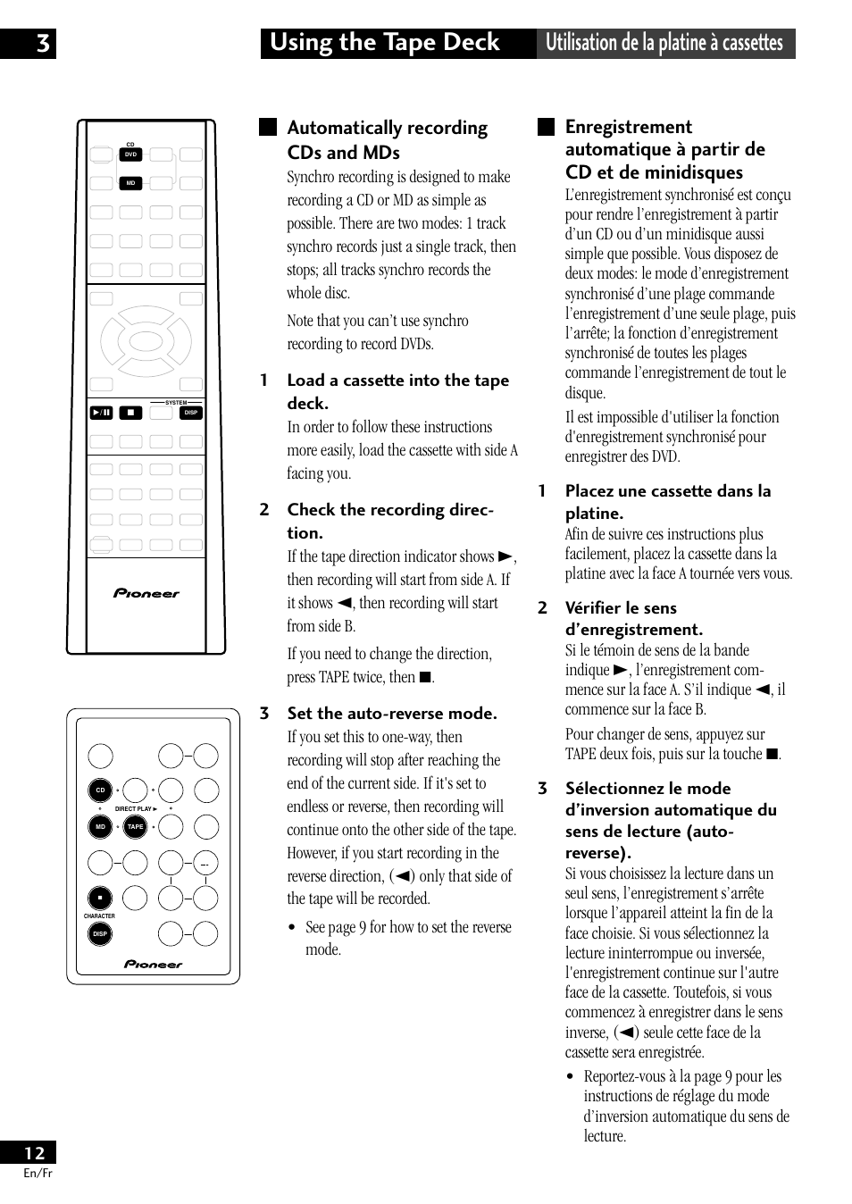 Automatically recording cds and mds | Pioneer CT-L11 User Manual | Page 12 / 84