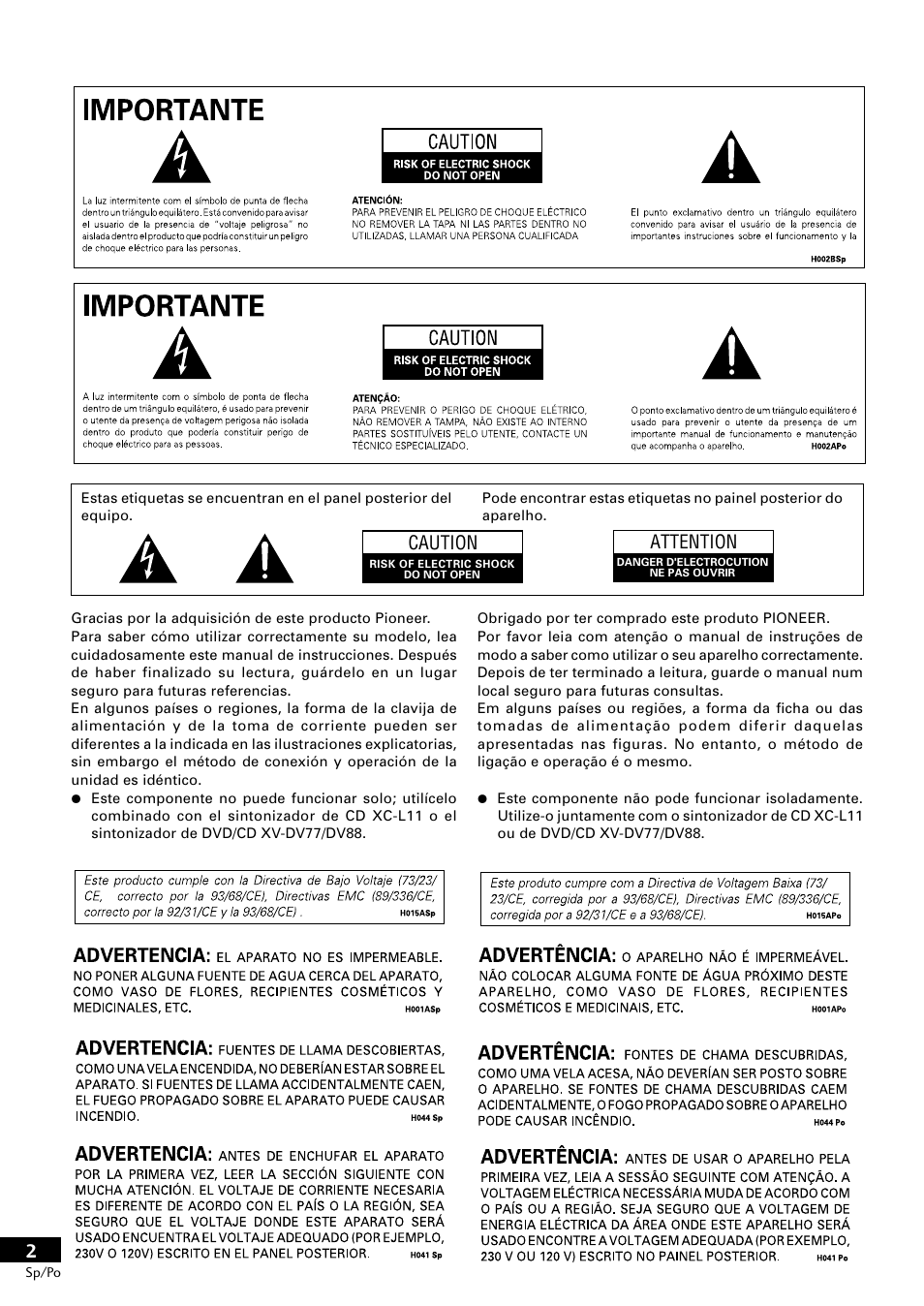 Caution attention | Pioneer CT-L11 User Manual | Page 62 / 84