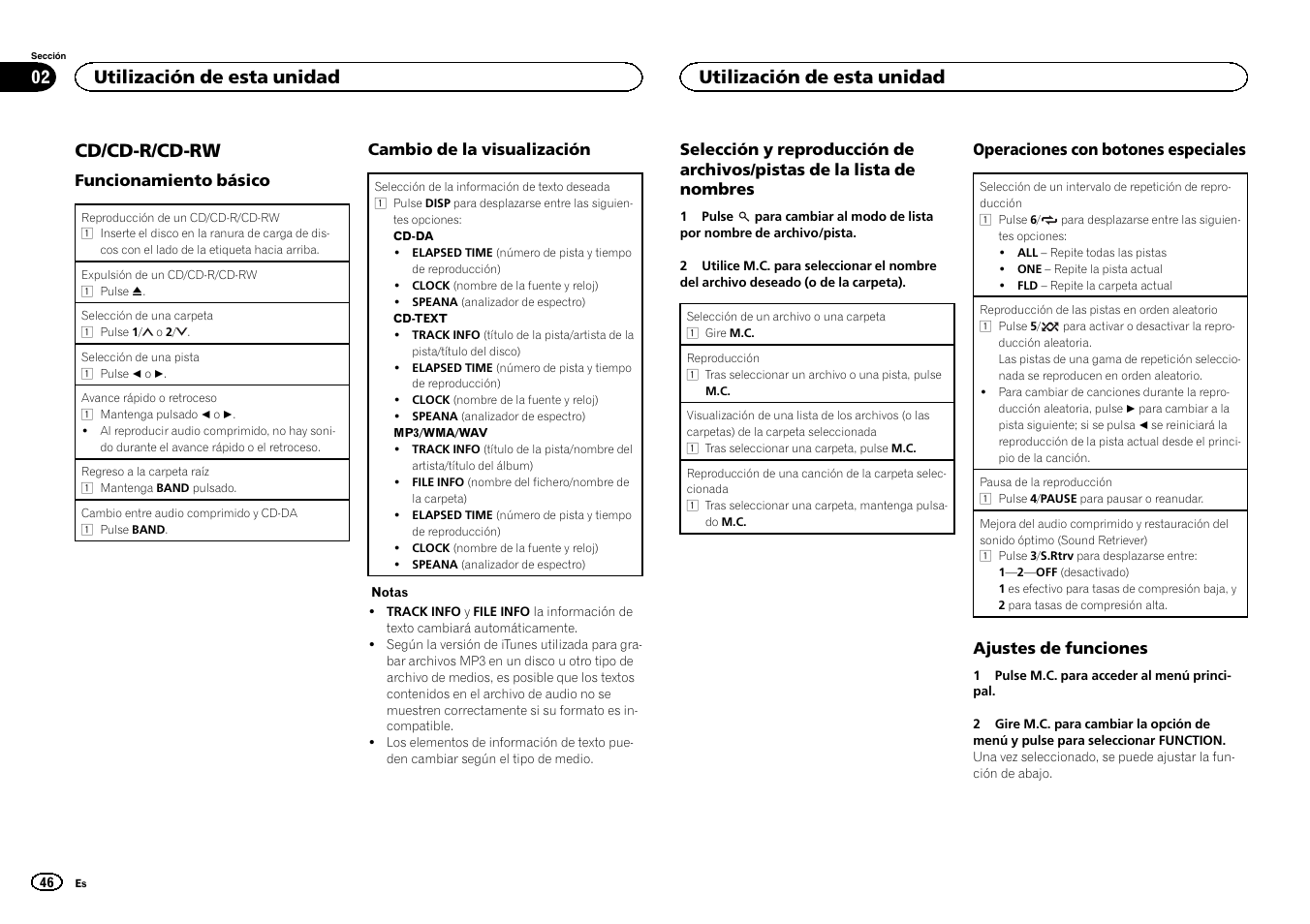 Cd/cd-r/cd-rw, Utilización de esta unidad | Pioneer DEH-150MPG User Manual | Page 46 / 96