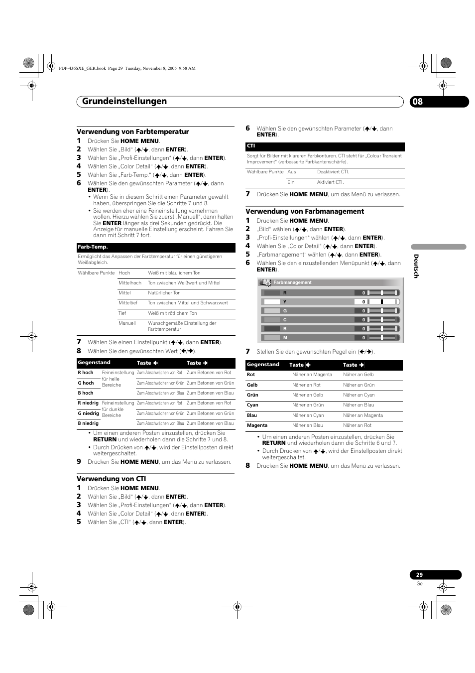 Grundeinstellungen 08 | Pioneer PDP-436SXE User Manual | Page 145 / 176