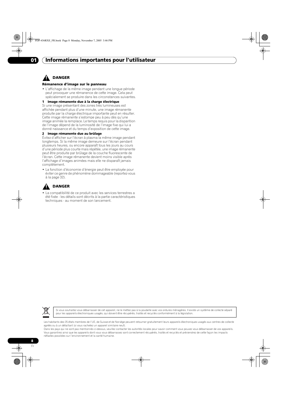 Informations importantes pour l’utilisateur 01 | Pioneer PDP-436SXE User Manual | Page 66 / 176