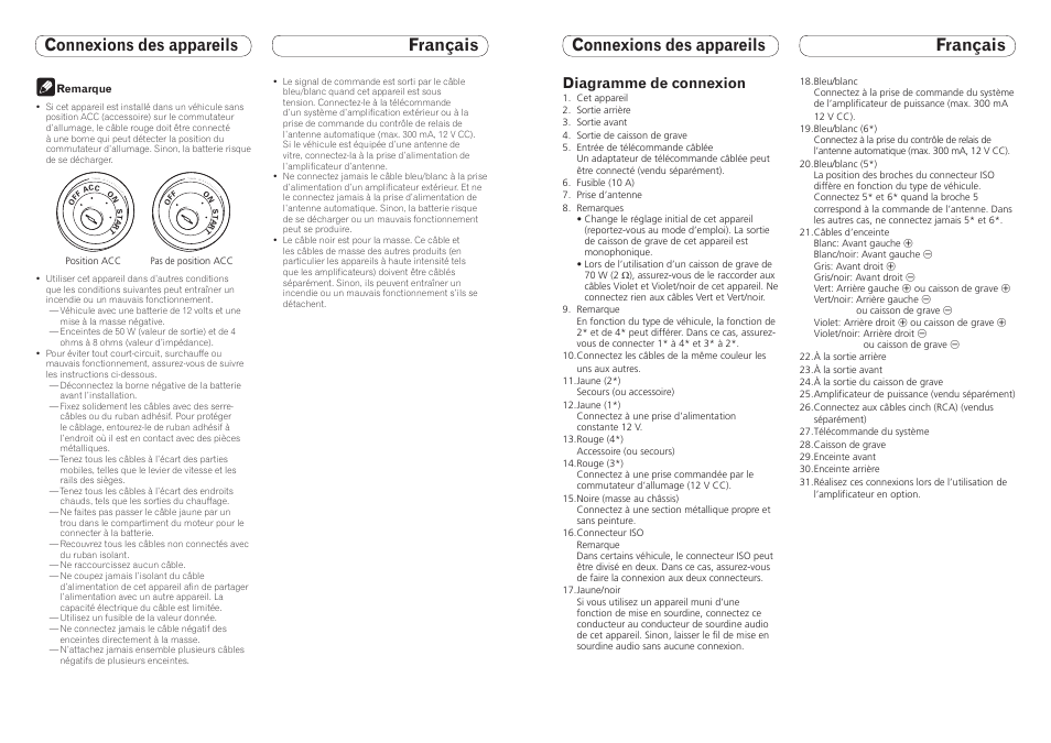 Diagramme de connexion | Pioneer DEH-8300SD User Manual | Page 11 / 16