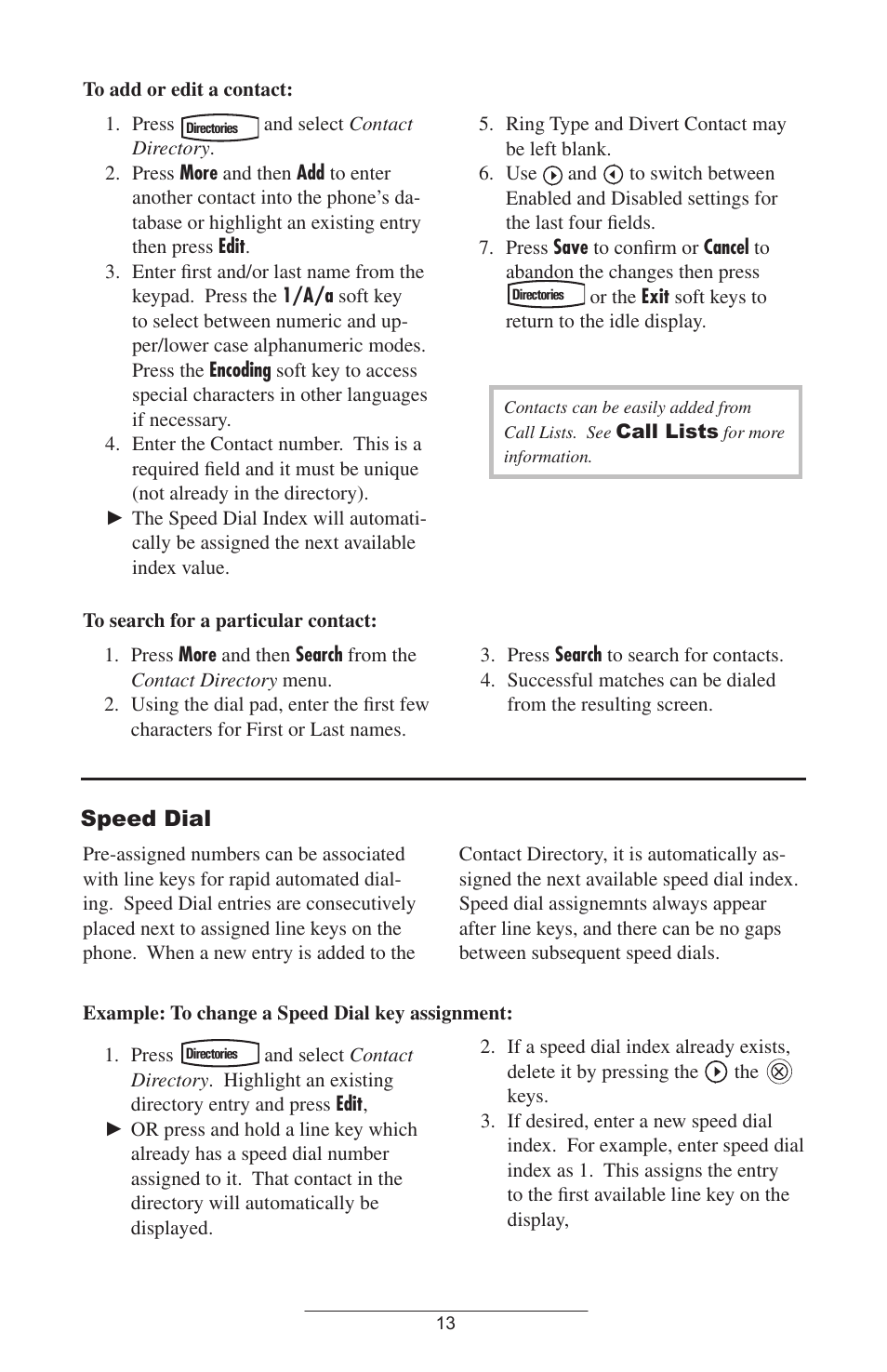Speed dial | ADTRAN IP601SIP User Manual | Page 16 / 35