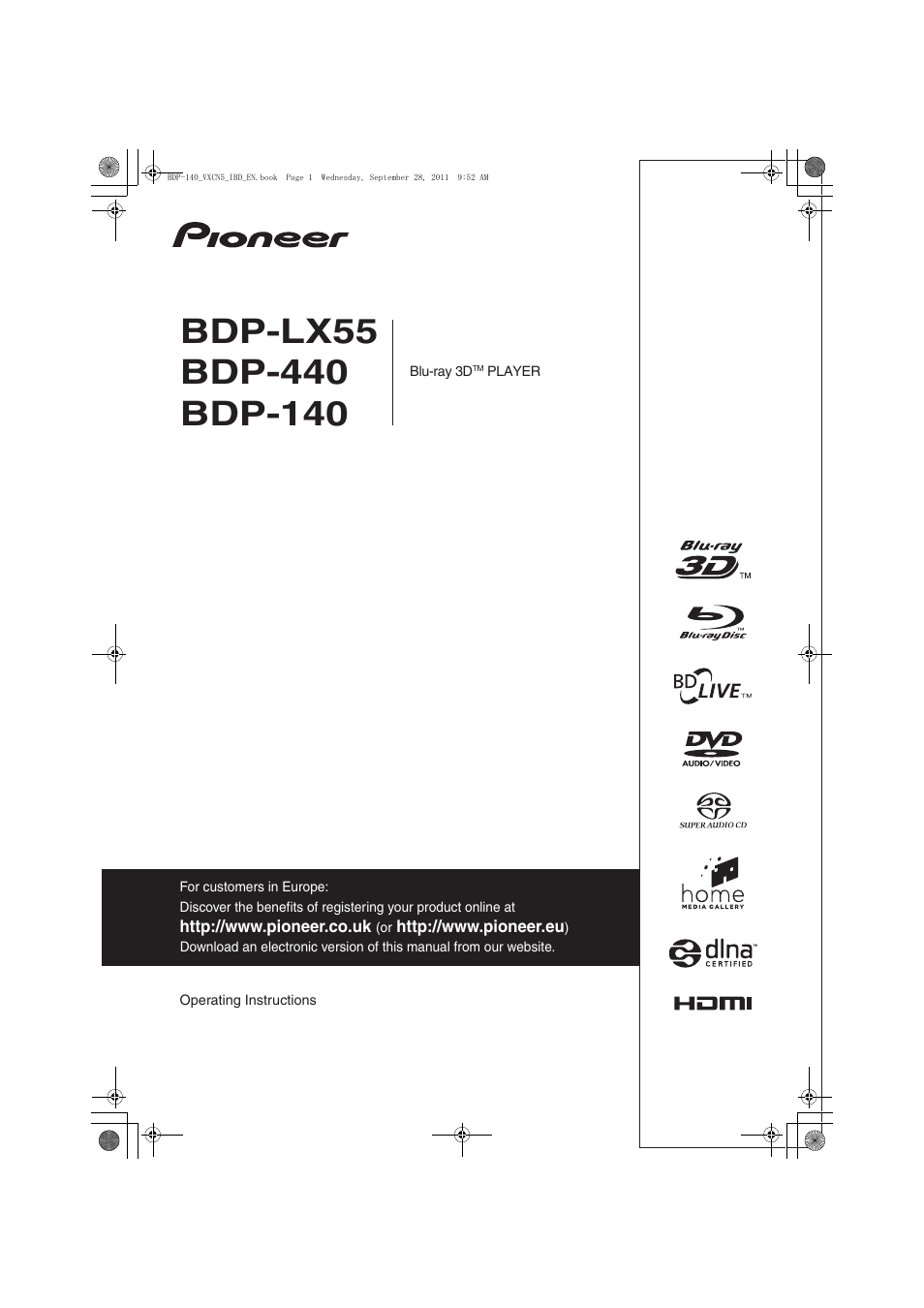 Pioneer BDP-LX55 User Manual | 64 pages