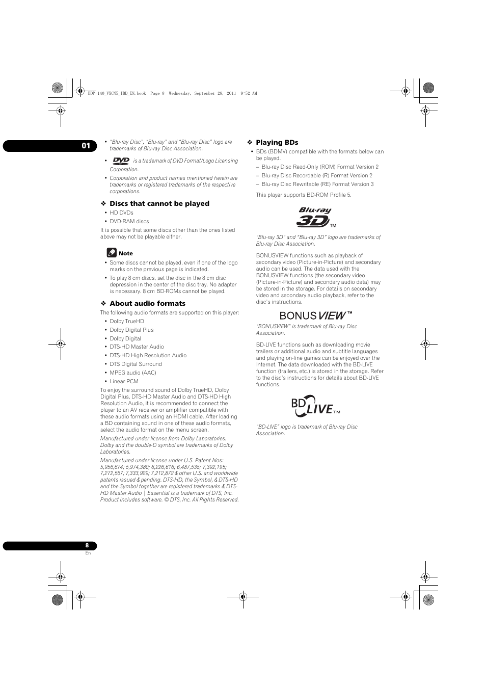 Pioneer BDP-LX55 User Manual | Page 8 / 64