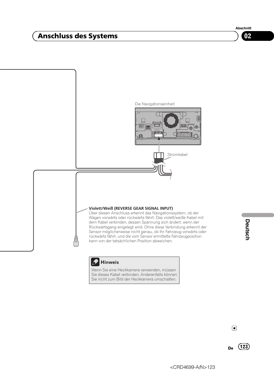 02 anschluss des systems | Pioneer AVIC-F50BT User Manual | Page 123 / 168