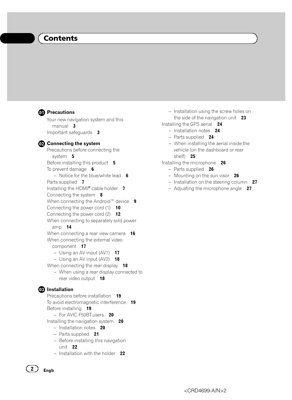 Pioneer AVIC-F50BT User Manual | Page 2 / 168